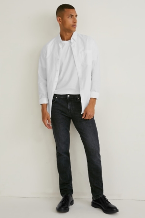 C&A Made In Eu Slim Jeans Herren Schwarz | PQWYF-3297