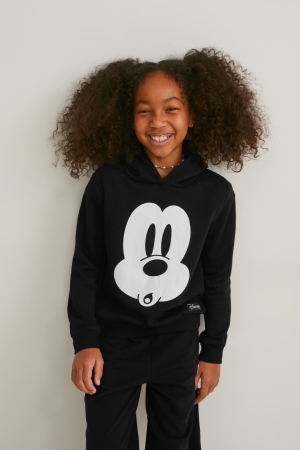 C&A Mickey Mouse Hoodie Mädchen Schwarz | DKNAU-2637