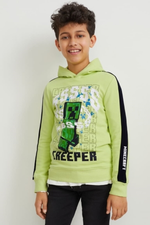 C&A Minecraft Hoodie Mädchen Hellgrün | XLKUP-9543