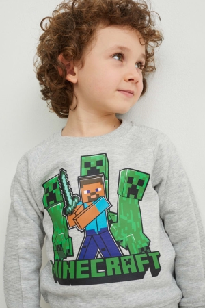 C&A Minecraft Sweatshirts Mädchen Hellgrau | TEYML-3154