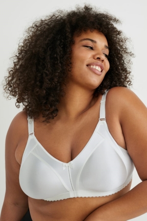 C&A Minimiser Bra Shiny Unterwäsche Damen Weiß | SGCFA-4875