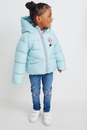 C&A Minnie Mouse Gesteppt With Hood Recycled Jacke Mädchen Hellblau | AVLJY-0451