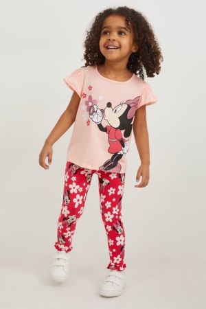 C&A Minnie Mouse Leggings Floral Hosen Mädchen Rosa | DEKFC-5283