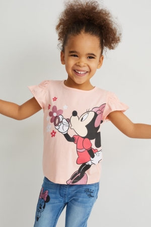 C&A Minnie Mouse Sleeve T-shirts Mädchen Rosa | WEMSI-5310