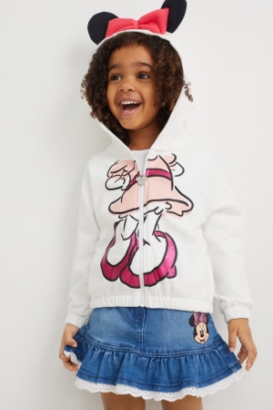 C&A Minnie Mouse Zip-through Hoodie Mädchen Weiß | IKJQE-4186