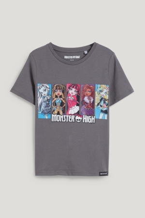 C&A Monster High Sleeve T-shirts Mädchen Dunkelgrau | OSBLZ-6891