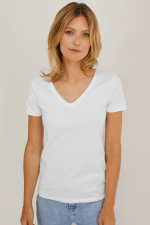 C&A Multipack Of 2 BasicOrganic Baumwoll T-shirts Damen Weiß | VDSBI-0524