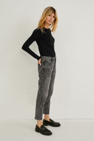 C&A Multipack Of 2 Basic Long Sleeve Organic Baumwoll Oberteile Damen Schwarz | JWADV-8195