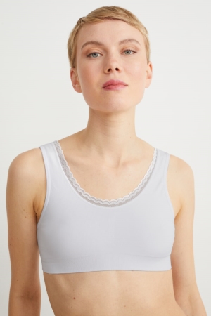 C&A Multipack Of 2 Bralette Lycra® Unterwäsche Damen Weiß | WHCEL-9175