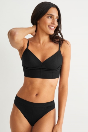 C&A Multipack Of 2 Briefs Seamless Lycra® Unterwäsche Damen Schwarz | BLAEJ-2673