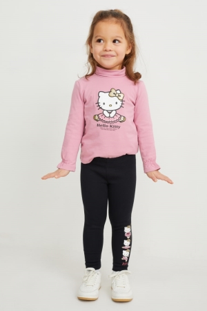 C&A Multipack Of 2 Hello Kitty Thermal Leggings Hosen Mädchen Schwarz | CWZDE-9354
