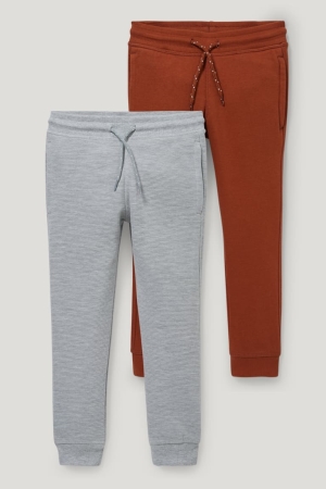 C&A Multipack Of 2 Joggers Hosen Jungen Hellgrau | RNHFS-0197
