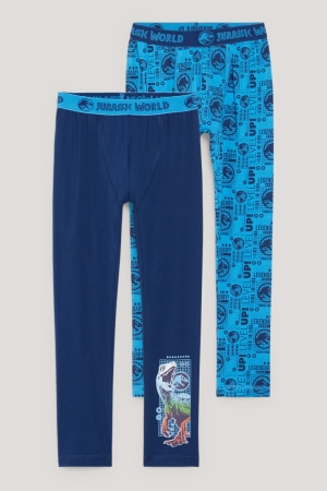 C&A Multipack Of 2 Jurassic World Long Pants Unterwäsche Jungen Dunkelblau | IGDEN-5206