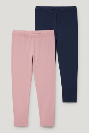 C&A Multipack Of 2 Leggings Hosen Mädchen Dunkelblau | DIBKL-7943