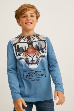 C&A Multipack Of 2 Long Sleeve Oberteile Jungen Blau | VPKIF-6537
