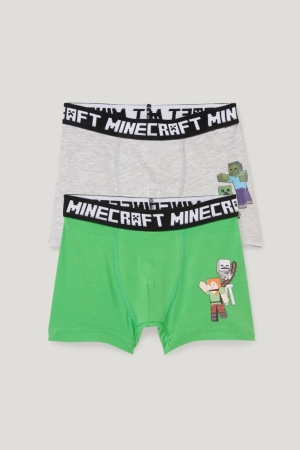 C&A Multipack Of 2 Minecraft Boxer Unterwäsche Jungen Hellgrün | WSXAZ-3579
