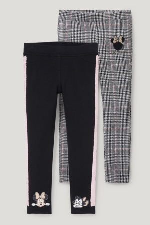 C&A Multipack Of 2 Minnie Mouse Leggings Hosen Mädchen Schwarz | QGKUR-7935