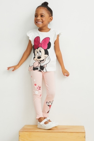 C&A Multipack Of 2 Minnie Mouse Leggings Hosen Mädchen Rosa | YVXBF-5487