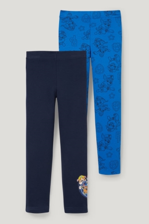 C&A Multipack Of 2 Paw Patrol Long Pants Organic Baumwoll Unterwäsche Jungen Dunkelblau | PWOVK-0613