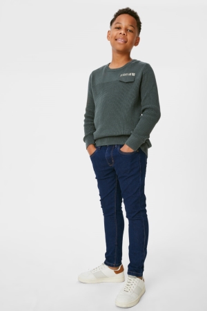 C&A Multipack Of 2 Schlank Jeans Jungen Blau Dunkelblau | BAOQK-5817
