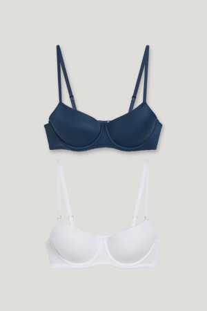 C&A Multipack Of 2 Underwire Bra Full Coverage Gepolstert Unterwäsche Damen Weiß | HXUAS-4756