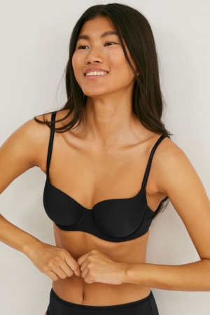 C&A Multipack Of 2 Underwire Bra Full Coverage Gepolstert Unterwäsche Damen Schwarz | SQAOK-4591