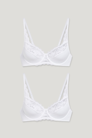 C&A Multipack Of 2 Underwire Bra Unterwäsche Damen Weiß | UAPSH-0365