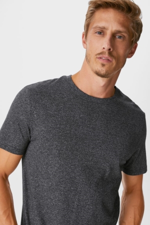 C&A Multipack Of 3Organic Baumwoll T-shirts Herren Schwarz Weiß | KCLFZ-7029