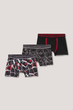 C&A Multipack Of 3 Boxer Organic Baumwoll Unterwäsche Jungen Schwarz | JPUFL-7589