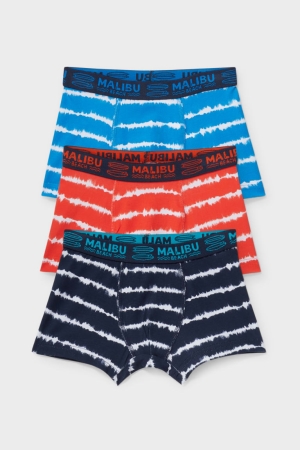 C&A Multipack Of 3 Boxer Organic Baumwoll Unterwäsche Jungen Blau | JUTGW-0893