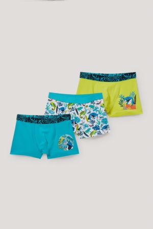 C&A Multipack Of 3 Boxer Organic Baumwoll Unterwäsche Jungen Blau | MQEHR-7968