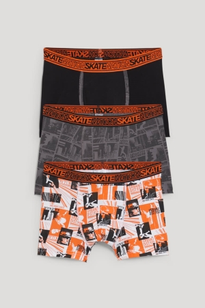 C&A Multipack Of 3 Boxer Unterwäsche Jungen Weiß Schwarz | OADWY-8705
