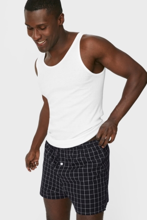 C&A Multipack Of 3 Boxer Woven Organic Baumwoll Unterwäsche Herren Schwarz | YQTLH-6492