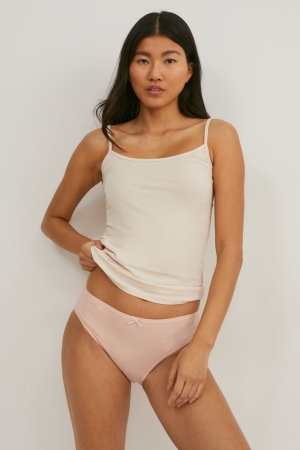 C&A Multipack Of 3 Briefs Lycra® Unterwäsche Damen Beige | ENXCS-2567