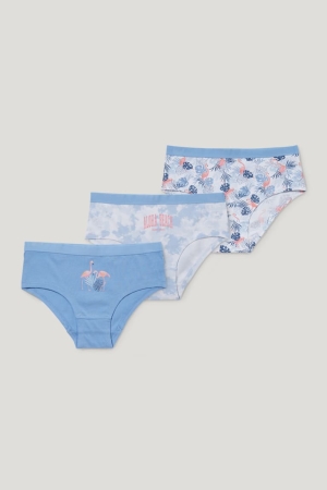 C&A Multipack Of 3 Briefs Organic Baumwoll Unterwäsche Mädchen Hellblau | IZUVC-8034