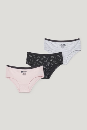 C&A Multipack Of 3 Briefs Organic Baumwoll Unterwäsche Mädchen Rosa | PYTCQ-4962