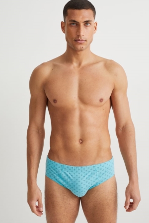C&A Multipack Of 3 Briefs Organic Baumwoll Unterwäsche Herren Blau Grau | SAFWL-5830