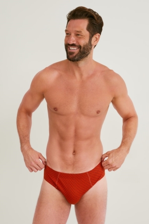 C&A Multipack Of 3 Briefs Organic Baumwoll Unterwäsche Herren Orange Rot | UCERL-3796