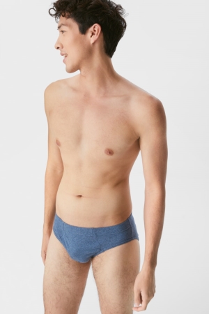 C&A Multipack Of 3 Briefs Organic Baumwoll Unterwäsche Herren Dunkelblau | WJKGC-3106