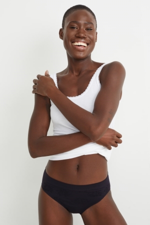 C&A Multipack Of 3 Briefs Seamless Lycra® Unterwäsche Damen Dunkelblau | VXFDM-6479