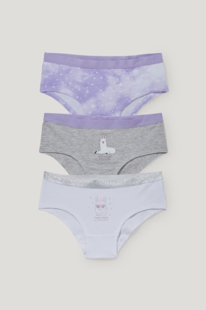 C&A Multipack Of 3 Hipster Briefs Organic Baumwoll Unterwäsche Mädchen Helllila | DKNYA-2635