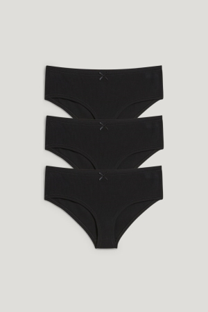 C&A Multipack Of 3 Hipster Briefs Organic Baumwoll Unterwäsche Damen Schwarz | JDYUZ-5984
