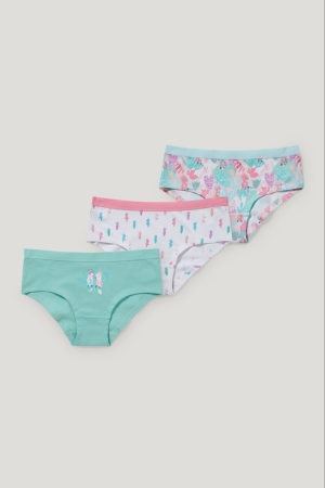 C&A Multipack Of 3 Hipster Briefs Organic Baumwoll Unterwäsche Mädchen Mintfarben Grün | KVWIY-4820