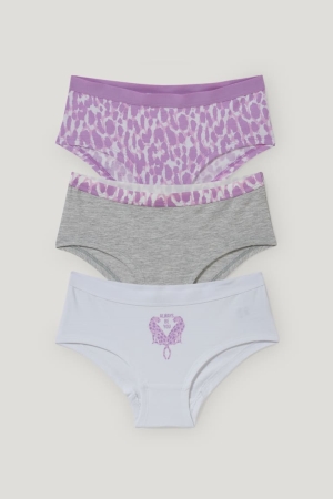 C&A Multipack Of 3 Hipster Briefs With Organic Baumwoll Unterwäsche Mädchen Hellgrau | KWUQC-1584