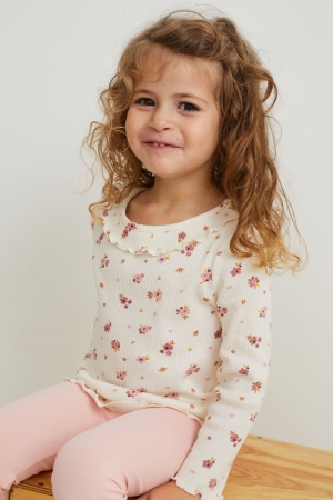 C&A Multipack Of 3 Long Sleeve Oberteile Mädchen Weiß | BSODG-1825