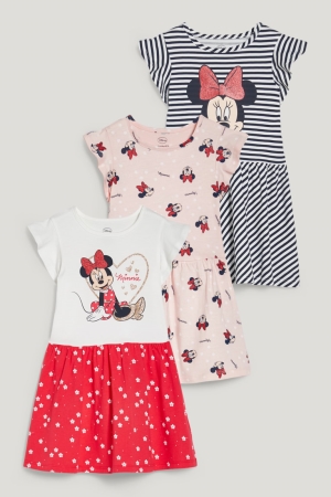 C&A Multipack Of 3 Minnie Mouse Kleider Mädchen Weiß Rosa | ADMKX-8421