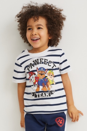C&A Multipack Of 3 Paw Patrol Sleeve T-shirts Jungen Dunkelblau | LQICD-4196
