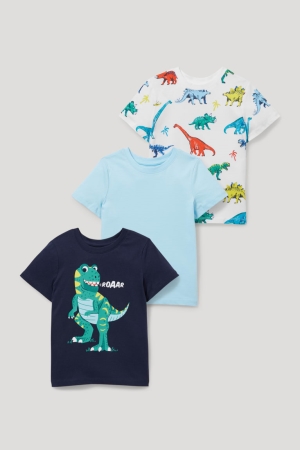C&A Multipack Of 3 Sleeve T-shirts Jungen Dunkelblau | GPKXZ-6380