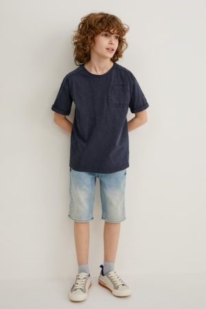 C&A Multipack Of 3 Sleeve T-shirts Jungen Dunkelblau | URSMI-0615