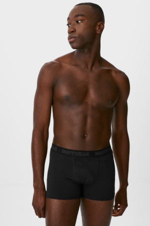 C&A Multipack Of 3 Trunks Organic Baumwoll Lycra® Unterwäsche Herren Schwarz | EXYTK-4059